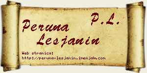Peruna Lešjanin vizit kartica